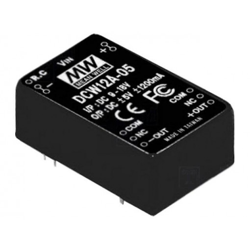 DCW12C-12; Converter: DC/DC; 12W; Uin: 36÷72V; Uout: 12VDC; Uout2: -12VDC; 18.5g; MEAN WELL