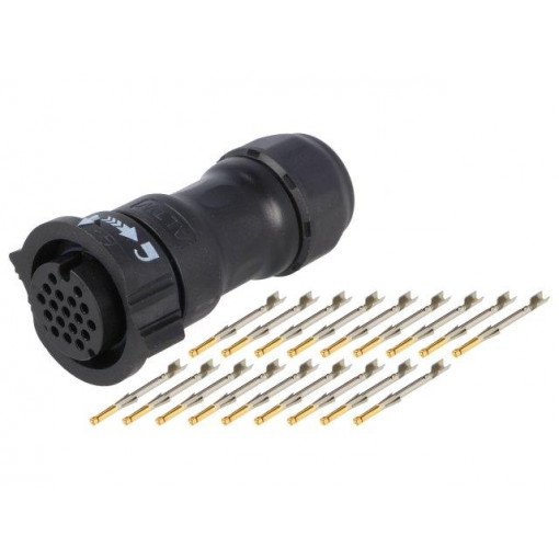 DD-18BFFA-QL8MP0; Connector: circular; female; plug; crimped; PIN: 18; 22AWG÷20AWG; AMPHENOL DD-18BFFA-QL8MP0; Connector: circular; female; plug; crimped; PIN: 18; 22AWG÷20AWG; AMPHENOL