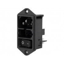 DD11.0111.1110; Connector: AC supply; socket; male; 10A; 250VAC; IEC 60320; SCHURTER DD11.0111.1110; Connector: AC supply; socket; male; 10A; 250VAC; IEC 60320; SCHURTER