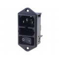 DD11.0111.1111; Connector: AC supply; socket; male; 10A; 250VAC; IEC 60320; SCHURTER