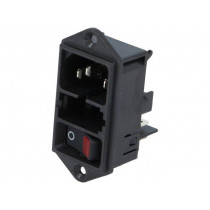 DD11.0113.1110; Connector: AC supply; socket; male; 10A; 250VAC; IEC 60320; SCHURTER