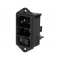 DD11.0114.1110; Connector: AC supply; socket; male; 10A; 250VAC; IEC 60320; SCHURTER
