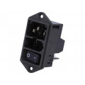 DD11.0121.1111; Connector: AC supply; socket; male; 10A; 250VAC; IEC 60320; SCHURTER