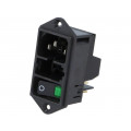 DD11.0124.1111; Connector: AC supply; socket; male; 10A; 250VAC; IEC 60320; SCHURTER