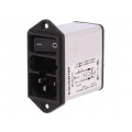 DD12.9111.111; Connector: AC supply; socket; male; 10A; 250VAC; IEC 60320; 0.3mH; SCHURTER