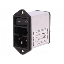 DD12.9111.111; Connector: AC supply; socket; male; 10A; 250VAC; IEC 60320; 0.3mH; SCHURTER