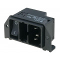 DD21.0121.1111; Connector: AC supply; socket; male; 10A; IEC 60320; THT; 85°C; SCHURTER
