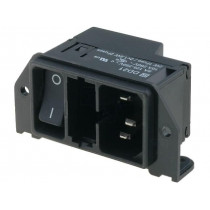 DD21.0121.1111; Connector: AC supply; socket; male; 10A; IEC 60320; THT; 85°C; SCHURTER