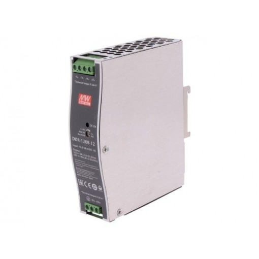 DDR-120B-12; Power supply: DC/DC; 120W; 12VDC; 10A; 16.8÷33.6VDC; Mounting: DIN; MEAN WELL
