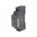 DDR-15G-24; Power supply: DC/DC; 15W; 24VDC; 630mA; 9÷36VDC; Mounting: DIN; 68g; MEAN WELL