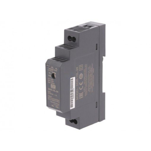 DDR-15L-24; Power supply: DC/DC; 15W; 24VDC; 630mA; 18÷75VDC; Mounting: DIN; MEAN WELL