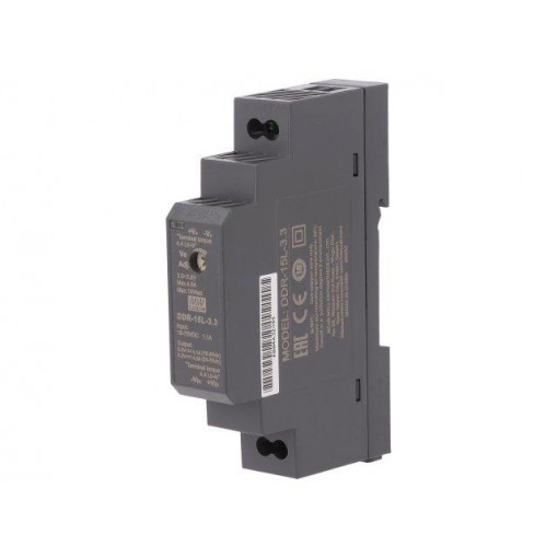 DDR-15L-3.3; Power supply: DC/DC; 15W; 3.3VDC; 4.5A; 18÷75VDC; Mounting: DIN; MEAN WELL