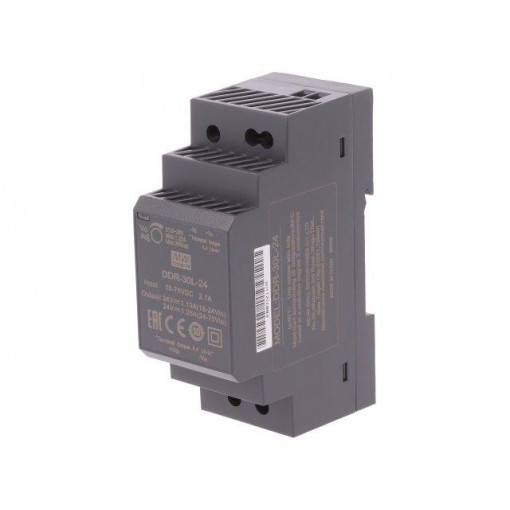 DDR-30L-24; Power supply: DC/DC; 30W; 24VDC; 1.25A; 18÷75VDC; Mounting: DIN; MEAN WELL