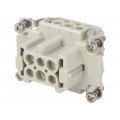 DE-006-F; Connector: HDC; contact insert; female; DE; PIN: 6; 6+PE; size D6B; DEGSON ELECTRONICS