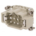 DE-006-M; Connector: HDC; contact insert; male; DE; PIN: 6; 6+PE; size D6B; DEGSON ELECTRONICS