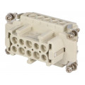 DE-010-F; Connector: HDC; contact insert; female; DE; PIN: 10; 10+PE; 16A; 500V; DEGSON ELECTRONICS