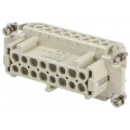 DE-016-F; Connector: HDC; contact insert; female; DE; PIN: 16; 16+PE; 16A; 500V; DEGSON ELECTRONICS