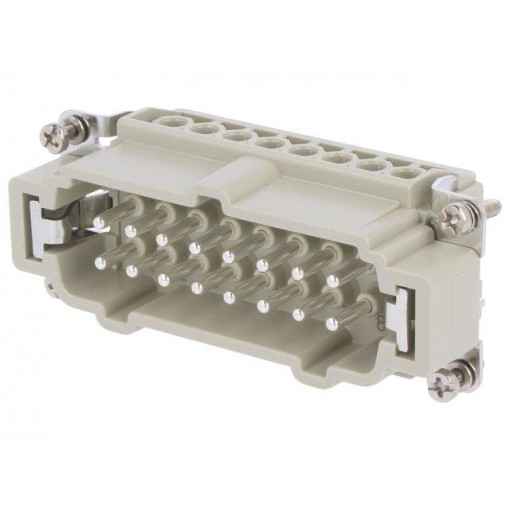 DE-016-M; Connector: HDC; contact insert; male; DE; PIN: 16; 16+PE; size D16B; DEGSON ELECTRONICS