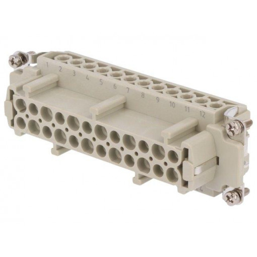 DE-024-F; Connector: HDC; contact insert; female; DE; PIN: 24; 24+PE; 16A; 500V; DEGSON ELECTRONICS