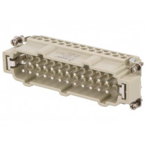 DE-024-M; Connector: HDC; contact insert; male; DE; PIN: 24; 24+PE; size D24B; DEGSON ELECTRONICS