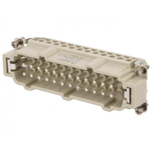 DE-024-M; Connector: HDC; contact insert; male; DE; PIN: 24; 24+PE; size D24B; DEGSON ELECTRONICS