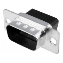 DE09-PR; D-Sub; PIN: 9; plug; male; for cable; Type: w/o contacts; 5A; 250V; ADAM TECH