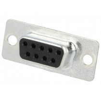 DE09-SD; D-Sub; PIN: 9; plug; female; for cable; soldering; 5A; 250V; 20mΩ; ADAM TECH