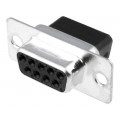DE09-SR; D-Sub; PIN: 9; plug; female; for cable; Type: w/o contacts; 5A; 250V; ADAM TECH