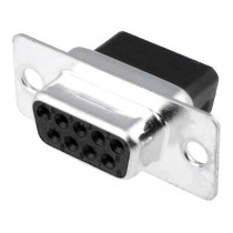 DE09-SR; D-Sub; PIN: 9; plug; female; for cable; Type: w/o contacts; 5A; 250V; ADAM TECH
