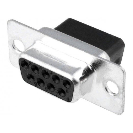 DE09-SR; D-Sub; PIN: 9; plug; female; for cable; Type: w/o contacts; 5A; 250V; ADAM TECH