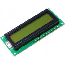 DEM16216SYH-LY; Display: LCD; alphanumeric; STN Positive; 16x2; 80x36x8mm; LED; DISPLAY ELEKTRONIK
