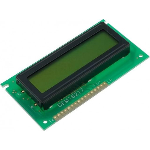 DEM16217-SYH-LY; Display: LCD; alphanumeric; STN Positive; 16x2; 84x44x8.5mm; LED; DISPLAY ELEKTRONIK