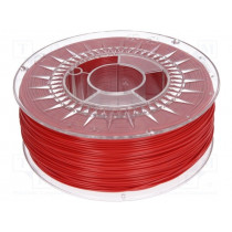 ABS+1.75-RED; Filament: ABS+; 1.75mm; red; Printing temp: 230÷240°C; 1kg; ±0,05mm; DEVIL DESIGN