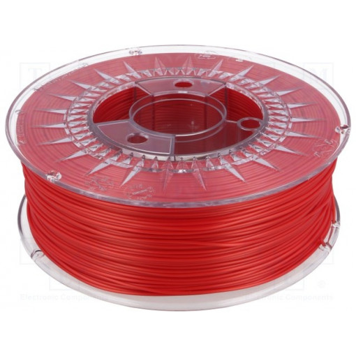 PLA 1,75 HOT RED; Filament: PLA; 1.75mm; hot red; 200÷235°C; 1kg; ±0,05mm; DEVIL DESIGN