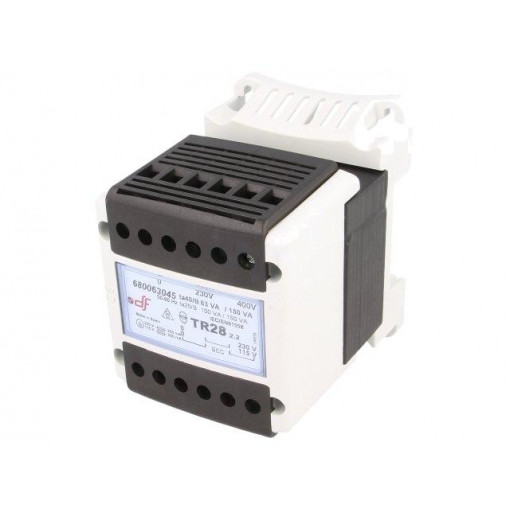 680063045; Transformer: safety; 63VA; 230/400VAC; 230V; IP20; Mounting: DIN; DF ELECTRIC 680063045; Transformer: safety; 63VA; 230/400VAC; 230V; IP20; Mounting: DIN; DF ELECTRIC