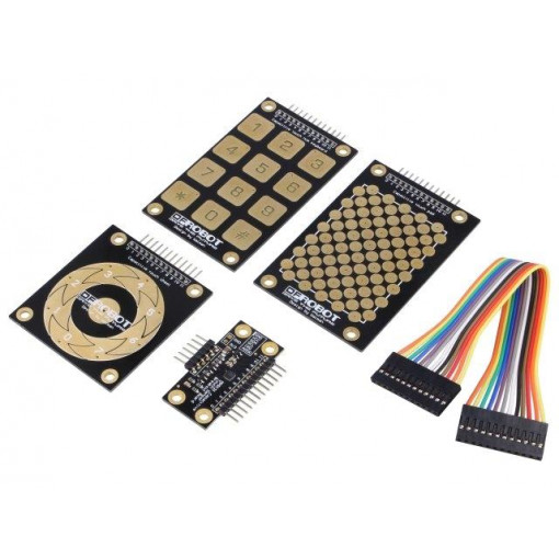 DFR0129; Sensor: touch; analog; 5V; Kit: 4 keyboards,adapter,wire jumpers; DFROBOT DFR0129; Sensor: touch; analog; 5V; Kit: 4 keyboards,adapter,wire jumpers; DFROBOT