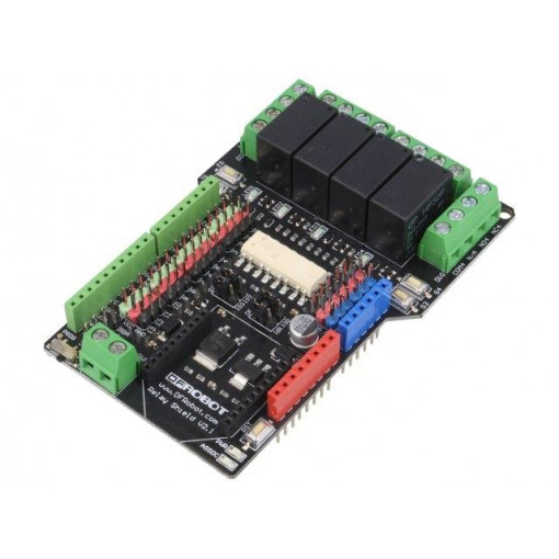 DFR0144; Module: relay; shield; TTL; Application: ARDUINO; 240VAC; 60VDC; DFROBOT DFR0144; Module: relay; shield; TTL; Application: ARDUINO; 240VAC; 60VDC; DFROBOT