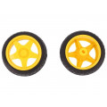 FIT0003; Wheel; yellow-black; Shaft: two sides flattened; Pcs: 2; push-in; DFROBOT FIT0003; Wheel; yellow-black; Shaft: two sides flattened; Pcs: 2; push-in; DFROBOT