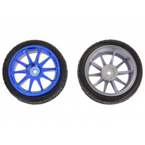 FIT0199-B; Wheel; blue; Shaft: smooth; Pcs: 2; screw; Ø: 65mm; Plating: rubber; DFROBOT