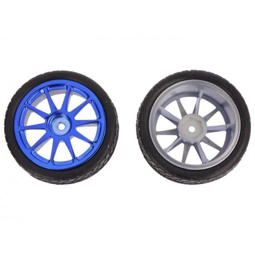FIT0199-B; Wheel; blue; Shaft: smooth; Pcs: 2; screw; Ø: 65mm; Plating: rubber; DFROBOT