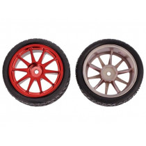 FIT0199-R; Wheel; red; Shaft: smooth; Pcs: 2; screw; Ø: 65mm; Plating: rubber; DFROBOT