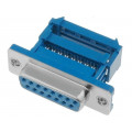 DS1036-15FPPUSI; D-Sub; PIN: 15; plug; female; for ribbon cable; IDC; UNC4-40; 1.27mm; CONNFLY