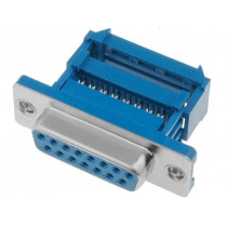 DS1036-15FPPUSI; D-Sub; PIN: 15; plug; female; for ribbon cable; IDC; UNC4-40; 1.27mm; CONNFLY