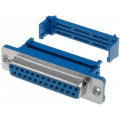 DS1036-25FPUSIP; D-Sub; PIN: 25; plug; female; for ribbon cable; IDC; UNC4-40; 1.27mm; CONNFLY