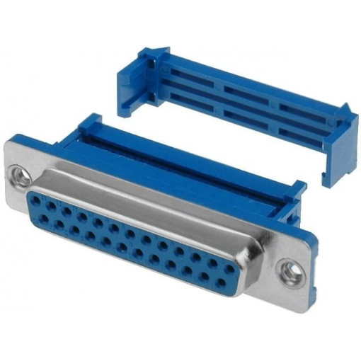 DS1036-25FPUSIP; D-Sub; PIN: 25; plug; female; for ribbon cable; IDC; UNC4-40; 1.27mm; CONNFLY