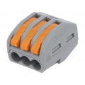 DG223-4.61-03P-11-00AH; Installation quick splice; spring clamp; 0.2÷2.5mm2; 450V; 24A; DEGSON ELECTRONICS DG223-4.61-03P-11-00AH; Installation quick splice; spring clamp; 0.2÷2.5mm2; 450V; 24A; DEGSON ELECTRONICS