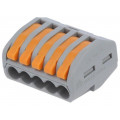 DG223-4.61-05P-11-00AH; Installation quick splice; spring clamp; 0.2÷2.5mm2; 450V; 24A; DEGSON ELECTRONICS DG223-4.61-05P-11-00AH; Installation quick splice; spring clamp; 0.2÷2.5mm2; 450V; 24A; DEGSON ELECTRONICS