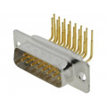 DS1034-03-15MWN8SS; D-Sub; PIN: 15; socket; male; on PCBs; angled 90°; THT; CONNFLY