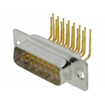 DS1034-03-15MWN8SS; D-Sub; PIN: 15; socket; male; on PCBs; angled 90°; THT; CONNFLY