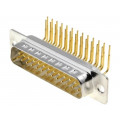 DS1034-03-25MWN8SS; D-Sub; PIN: 25; socket; male; on PCBs; angled 90°; THT; CONNFLY